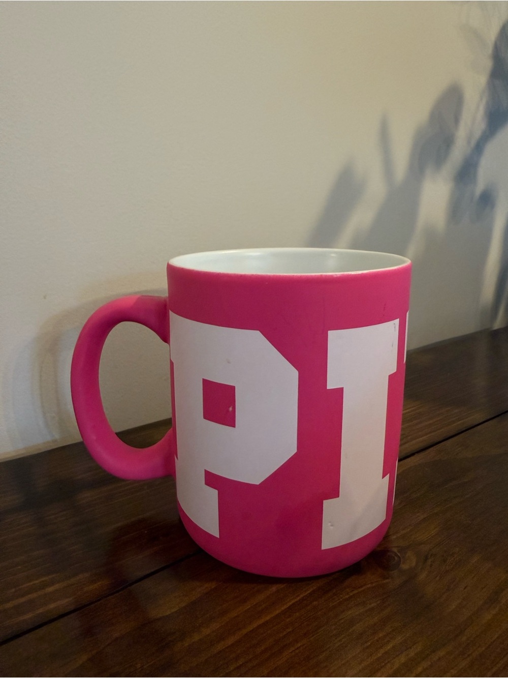 Victorias Secret Pink Ceramic Mug with Bold White Lettering